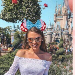 Disney | Lilo & Stitch, "Stitch" Sequin Glitter Bow Ears | One Size